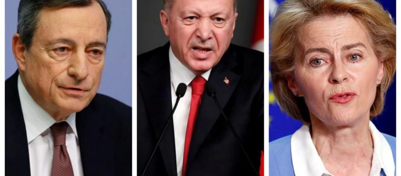 Ολιγόλεπτη συνάντηση Ρ.Τ.Ερντογάν με Μ.Ντράγκι και Ούρσουλα φον ντερ Λάιεν στα πλαίσια της G20